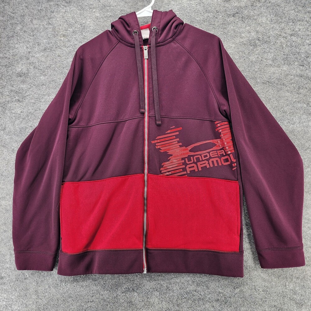 Under Armour Hoodie Mens Medium Loose Fit Full Zip Purple